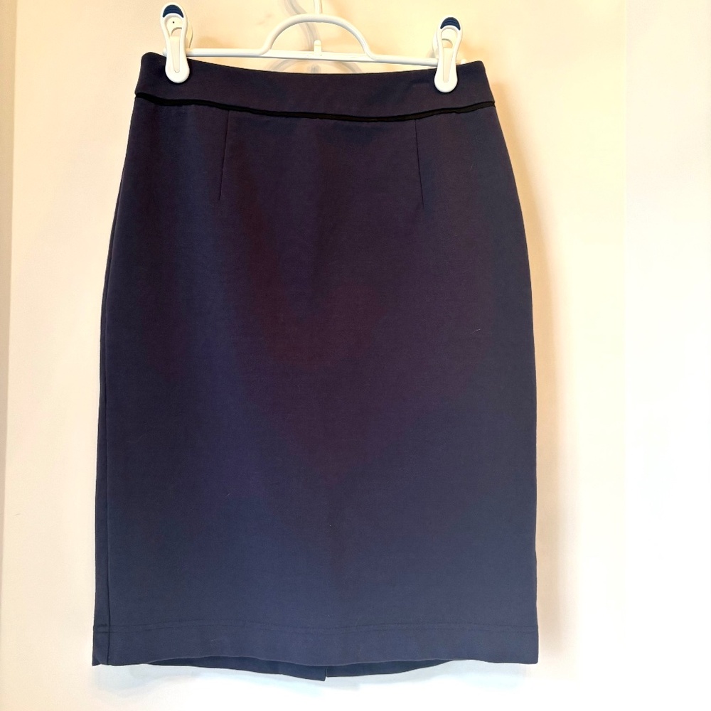 Boden Breadwinner Ponte Pencil Skirt Navy Blue 4  NWOT